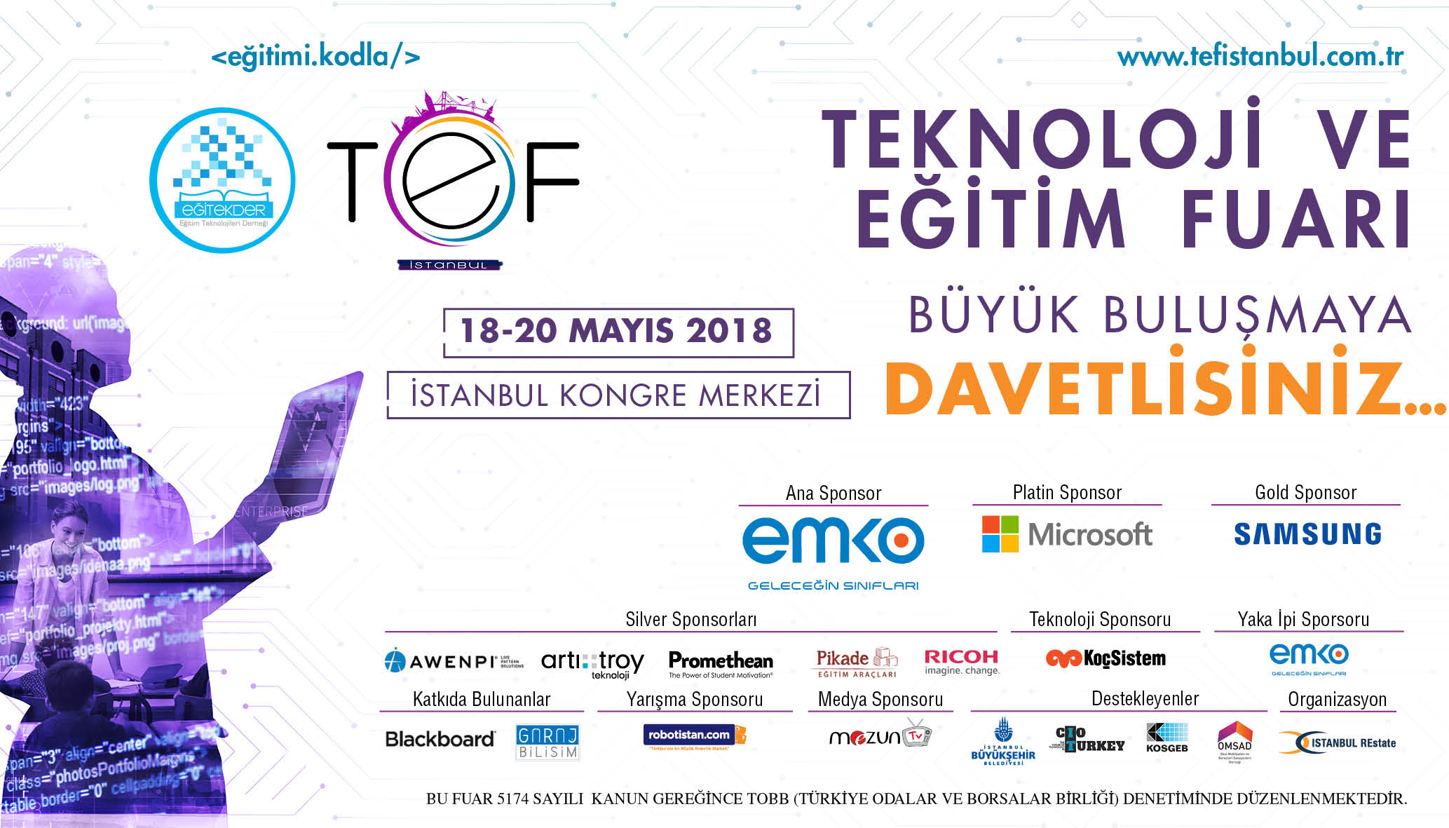Emkotech TEF İstanbul (Teknoloji ve Eğitim Fuarı) Ana Sponsoru!